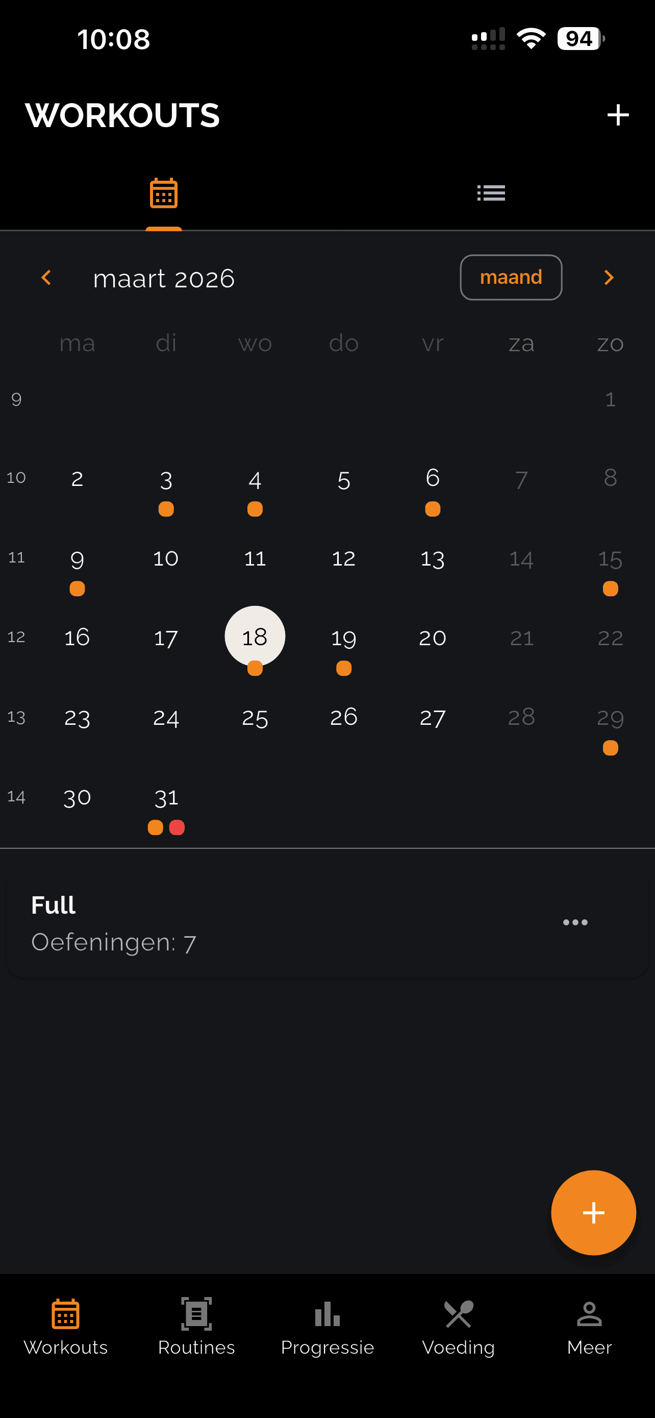 Gainz habits tracker met dagelijkse voortgang