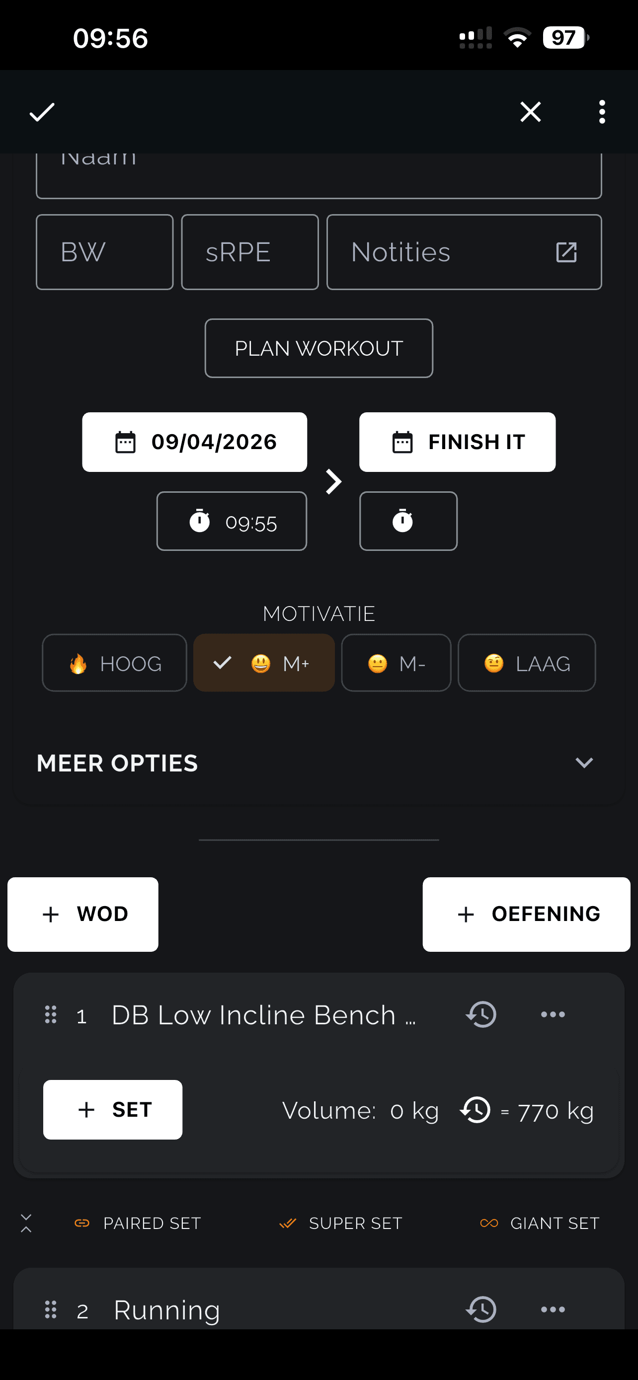 Gainz workout: oefening met sets, gewicht en details